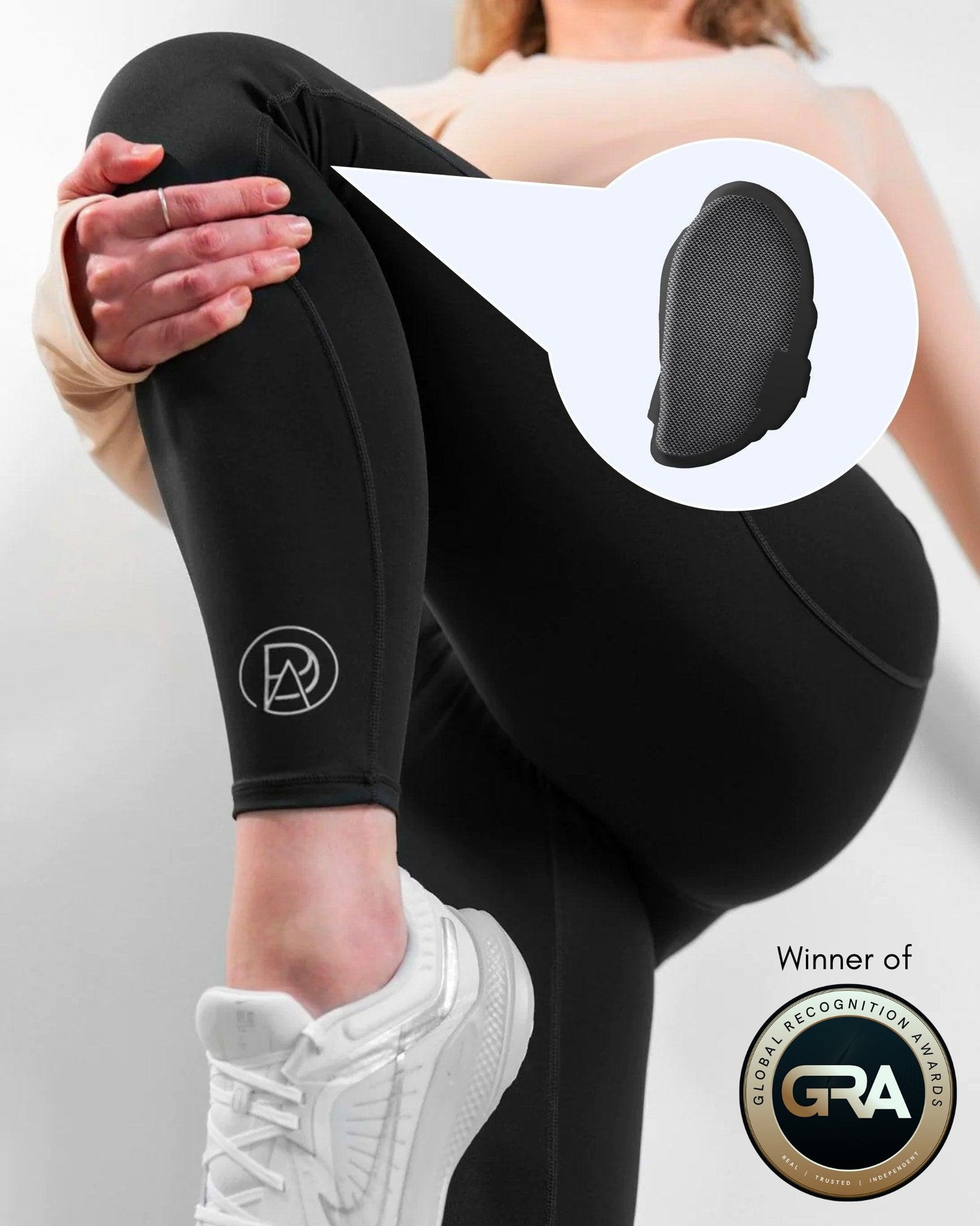 PADA Knee Padded Leggings Black Pada
