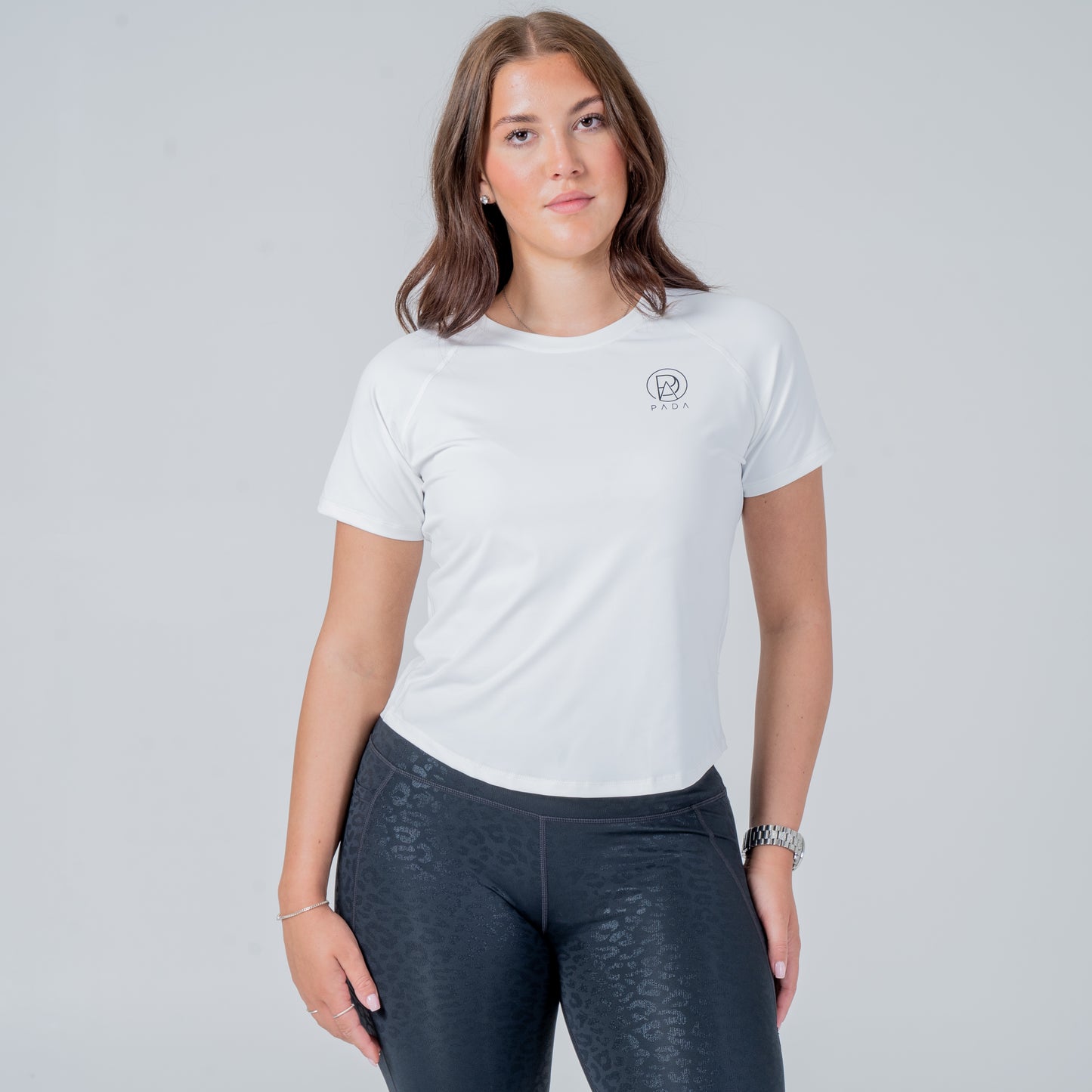 White Mesh Short Sleeve Sports Top