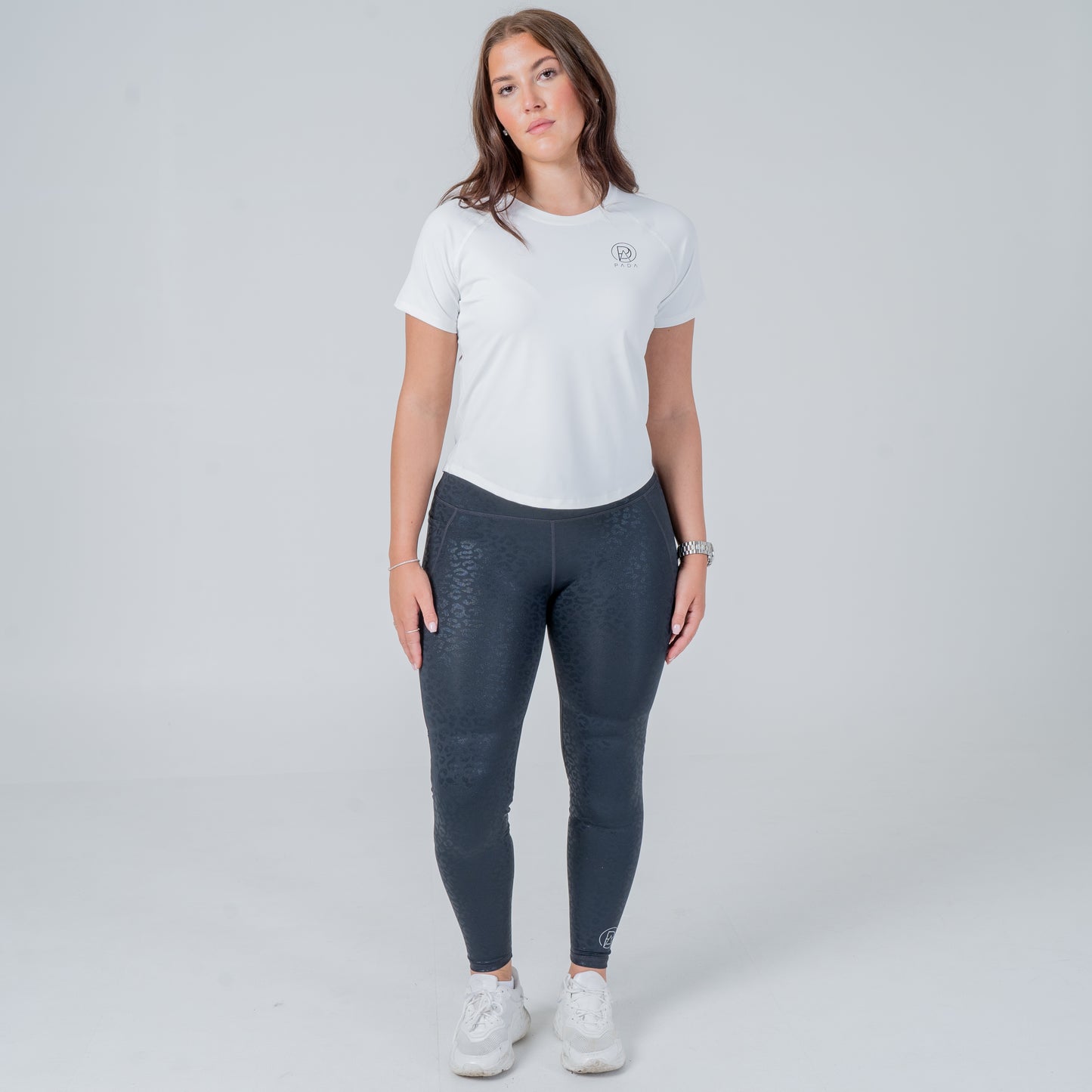 White Mesh Short Sleeve Sports Top