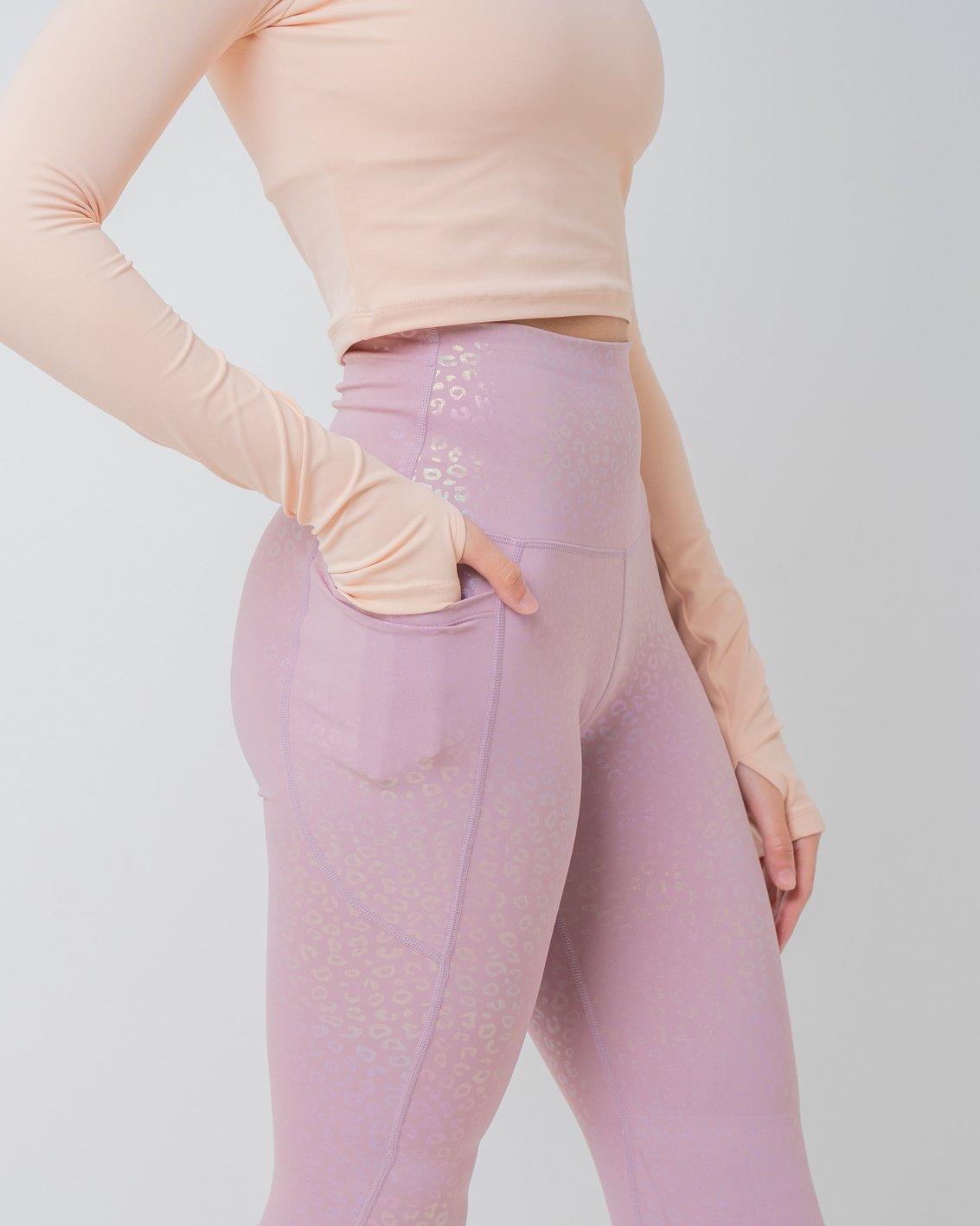 PADA Knee Padded Leggings Pink Leopard Print Pada