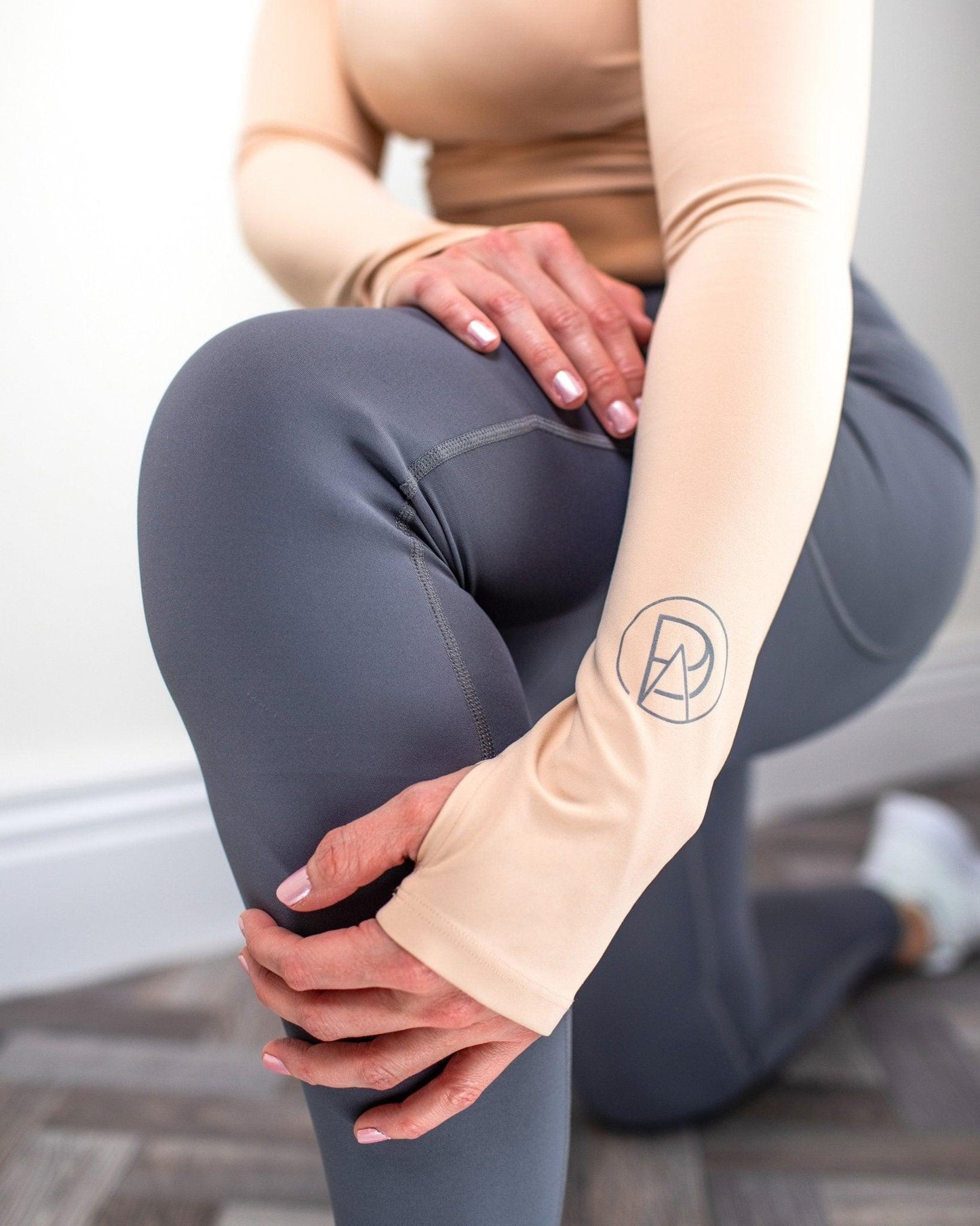 Nude Long Sleeve Gym Top Pada