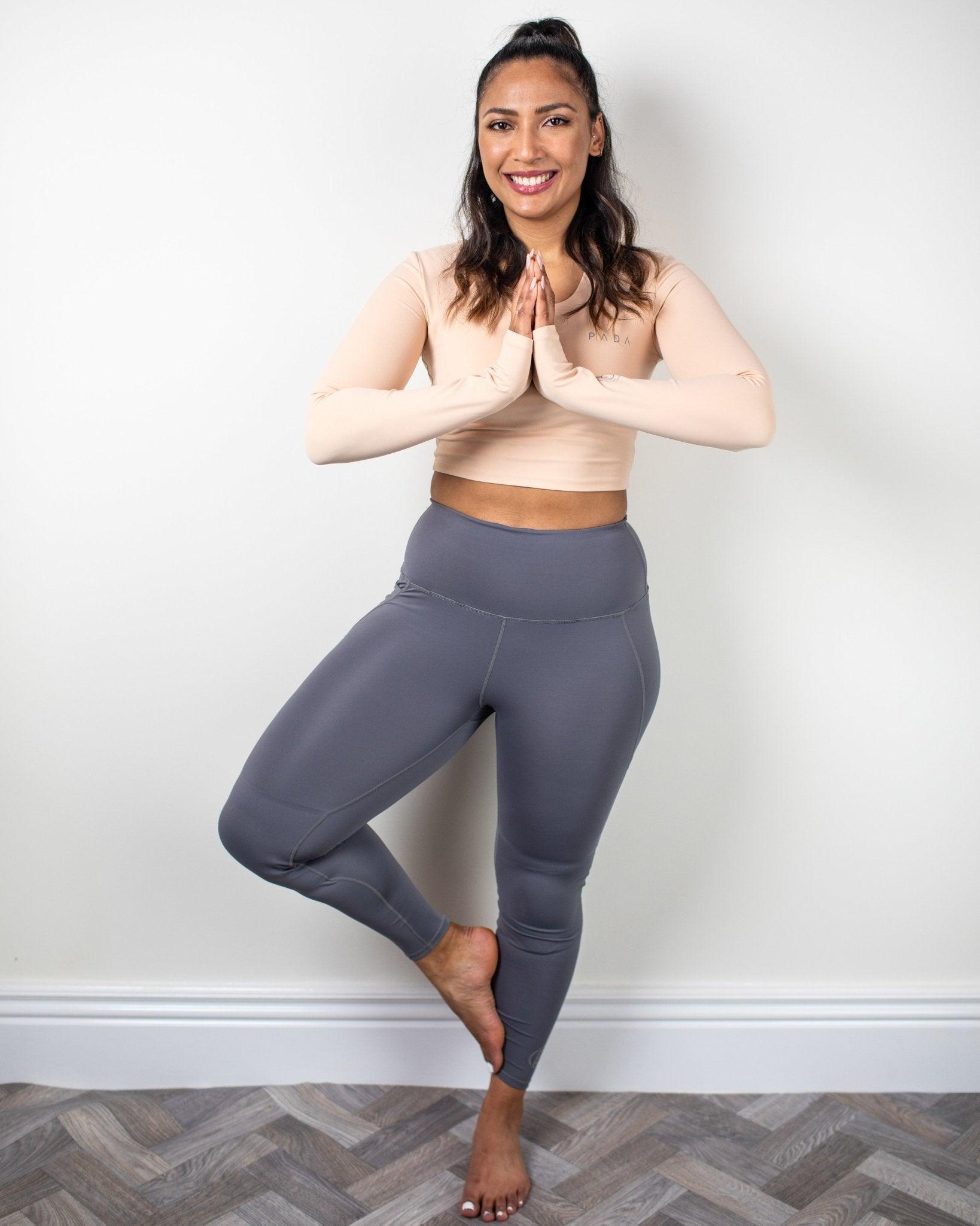 The Brooke, Grey/Nude Knee Padded Leggings Pada