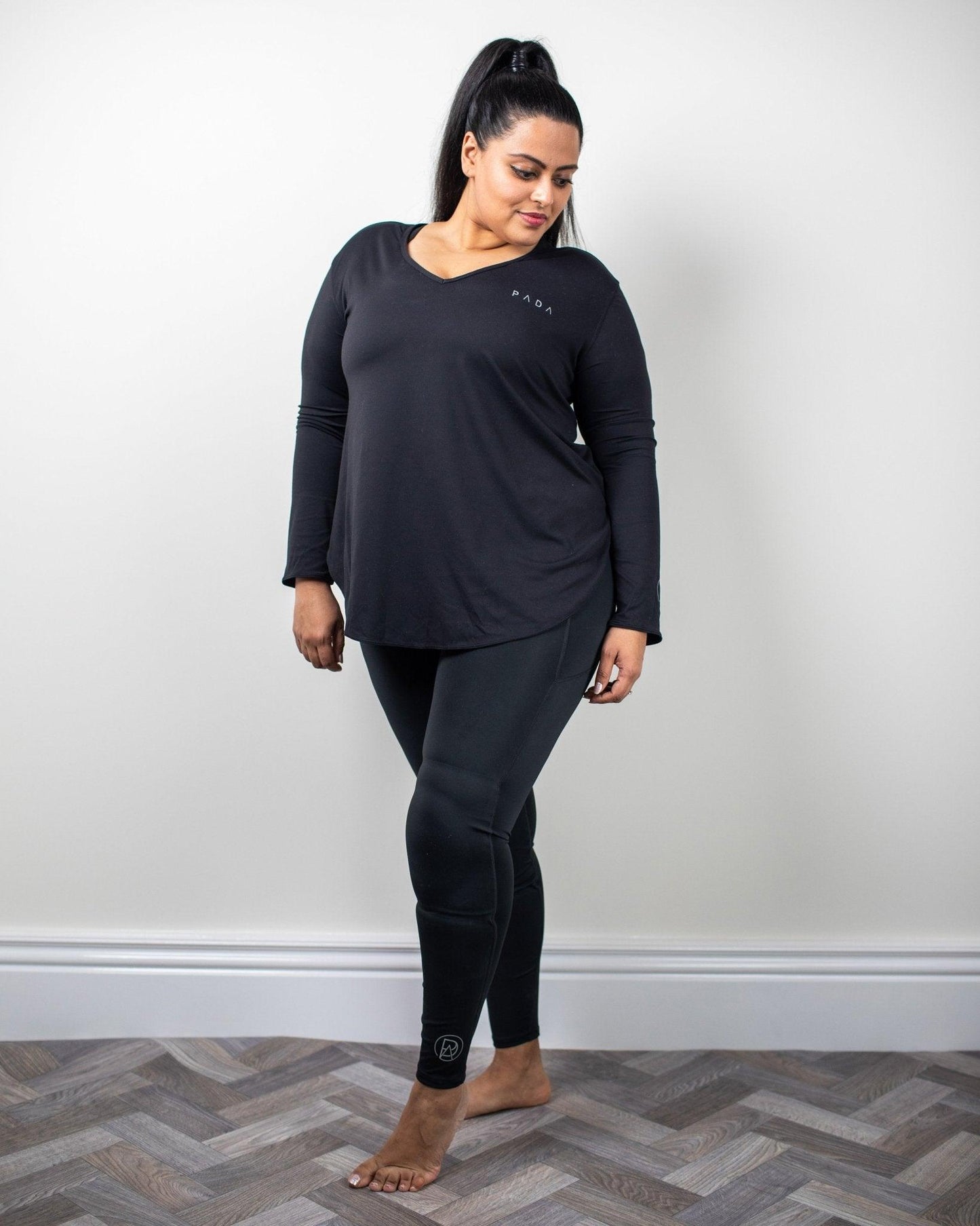 Black Swing Yoga Top Pada