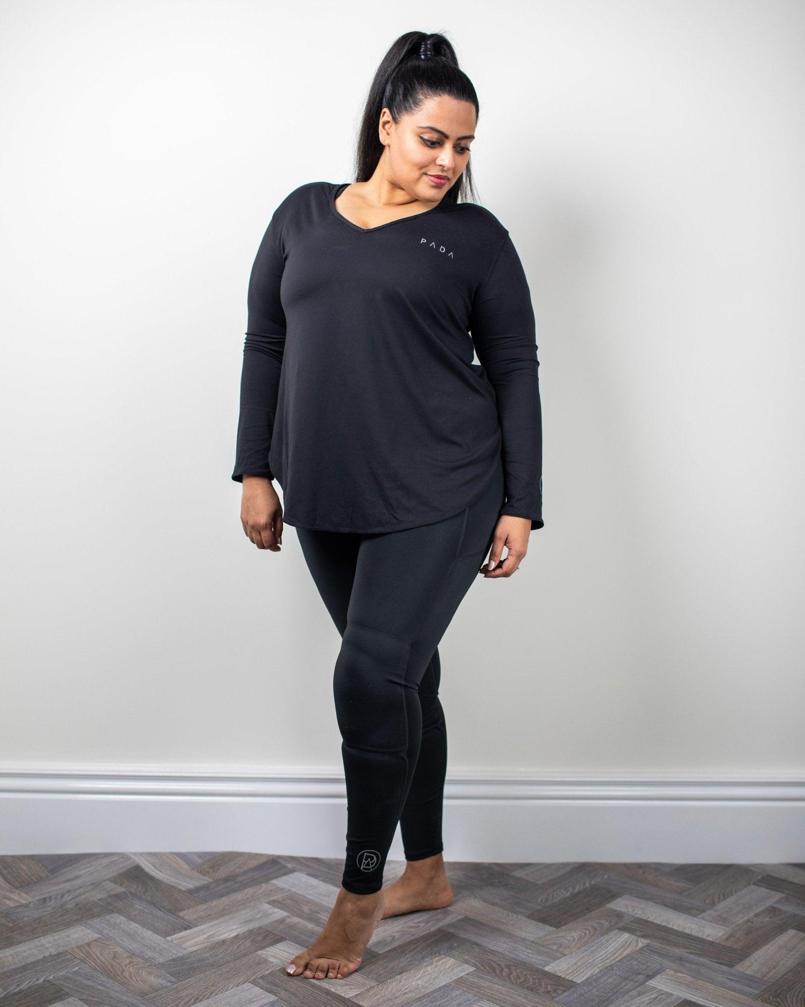 Black Swing Yoga Top Pada