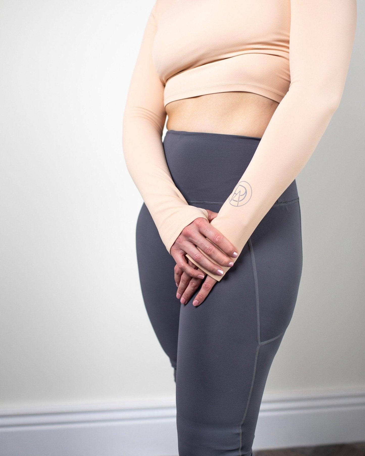 The Brooke, Grey/Nude Knee Padded Leggings Pada