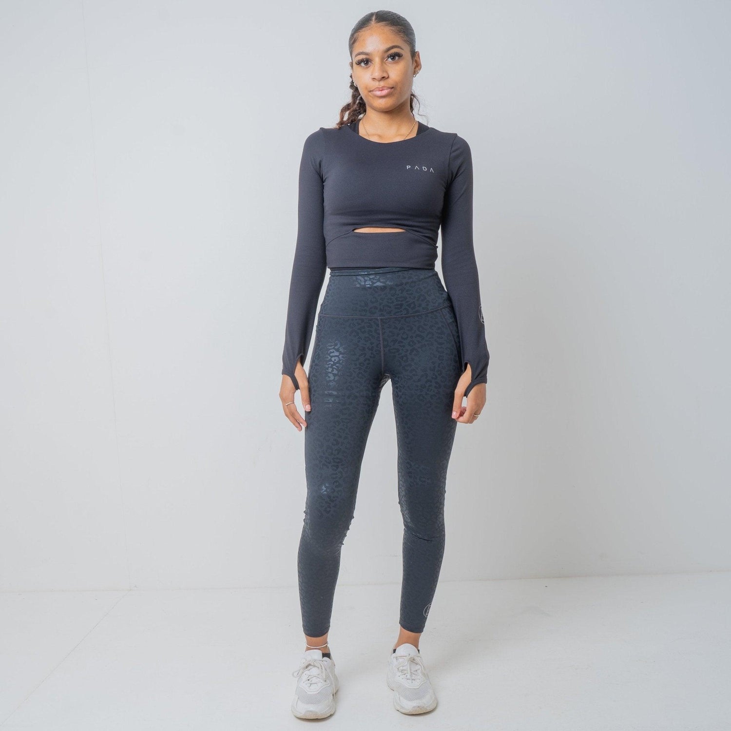classic collection woman in black gym clothing