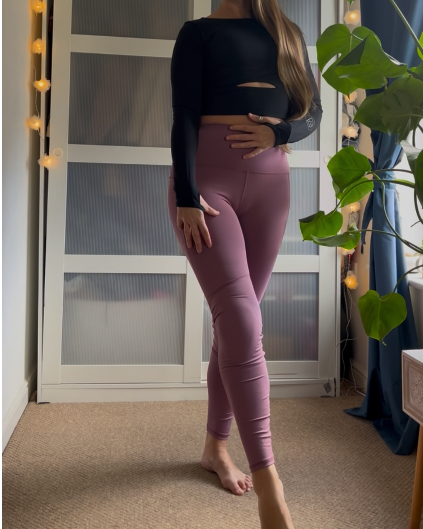 The Maeve, Pink/Mauve Knee Padded Leggings
