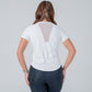 White Mesh Short Sleeve Sports Top