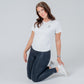 White Mesh Short Sleeve Sports Top