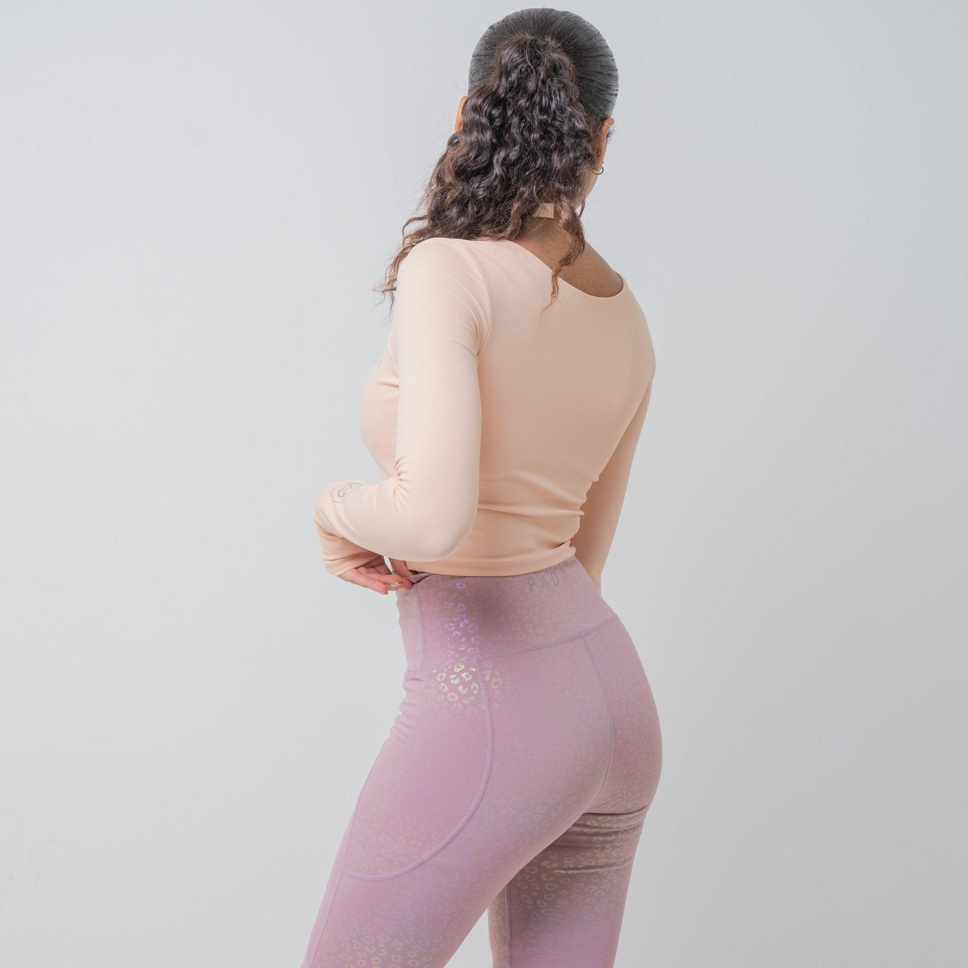 PADA Knee Padded Yoga Pants - The Pierra, Black Embossed Print – Pada